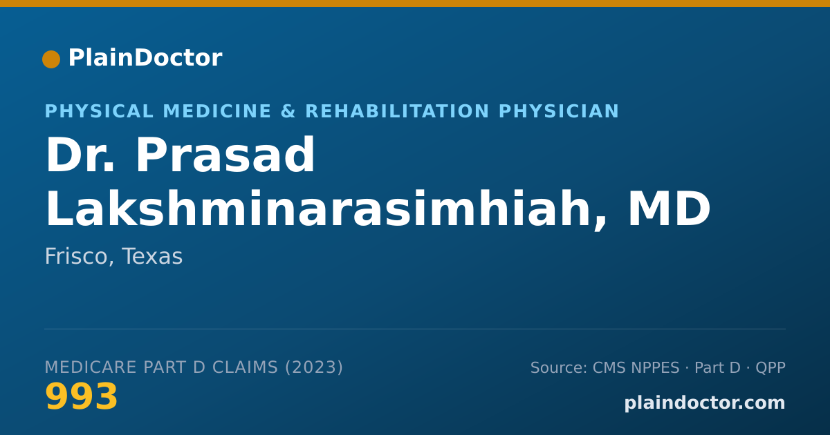 Shareable card for Prasad Lakshminarasimhiah, MD - Physical Medicine & Rehabilitation Physician, Frisco, TX