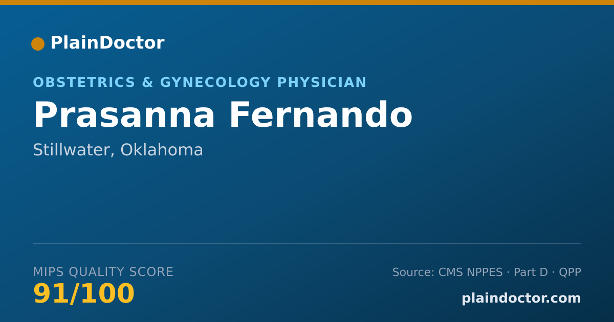 Shareable card for Prasanna Fernando - Obstetrics & Gynecology Physician, Stillwater, OK