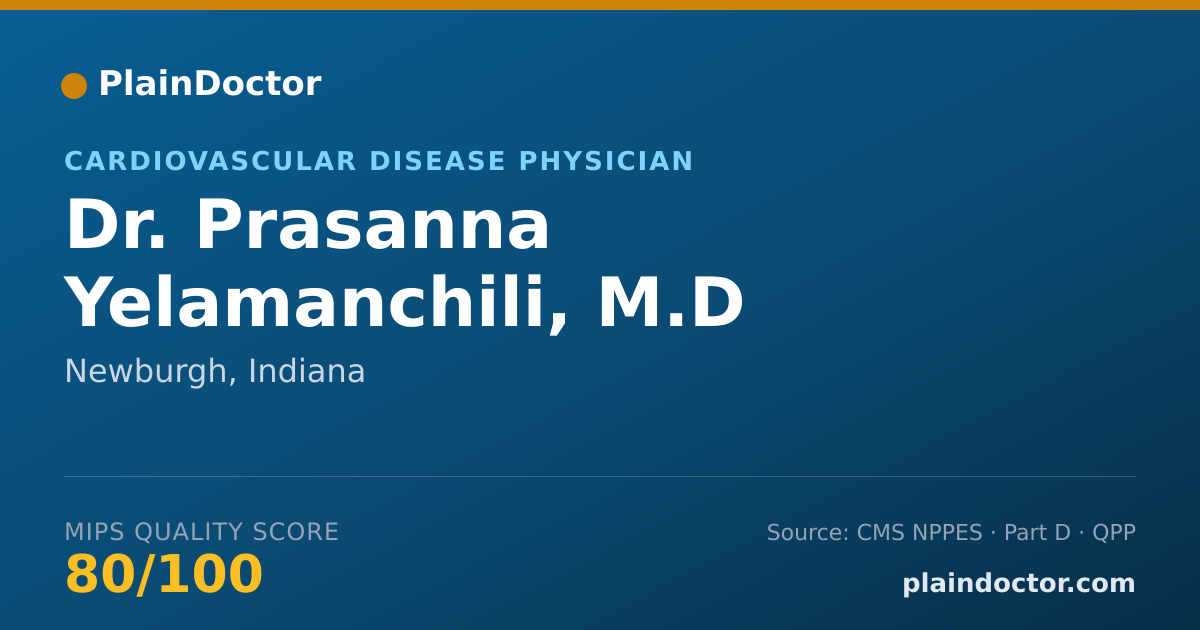 Shareable card for Prasanna Yelamanchili, M.D - Cardiovascular Disease Physician, Newburgh, IN