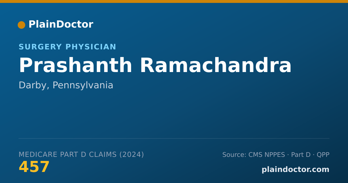 Shareable card for Prashanth Ramachandra - Surgery Physician, Darby, PA