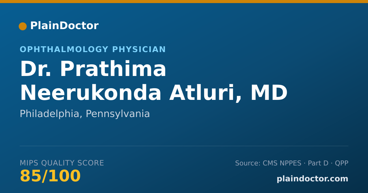 Shareable card for Prathima Neerukonda Atluri, MD - Ophthalmology Physician, Philadelphia, PA