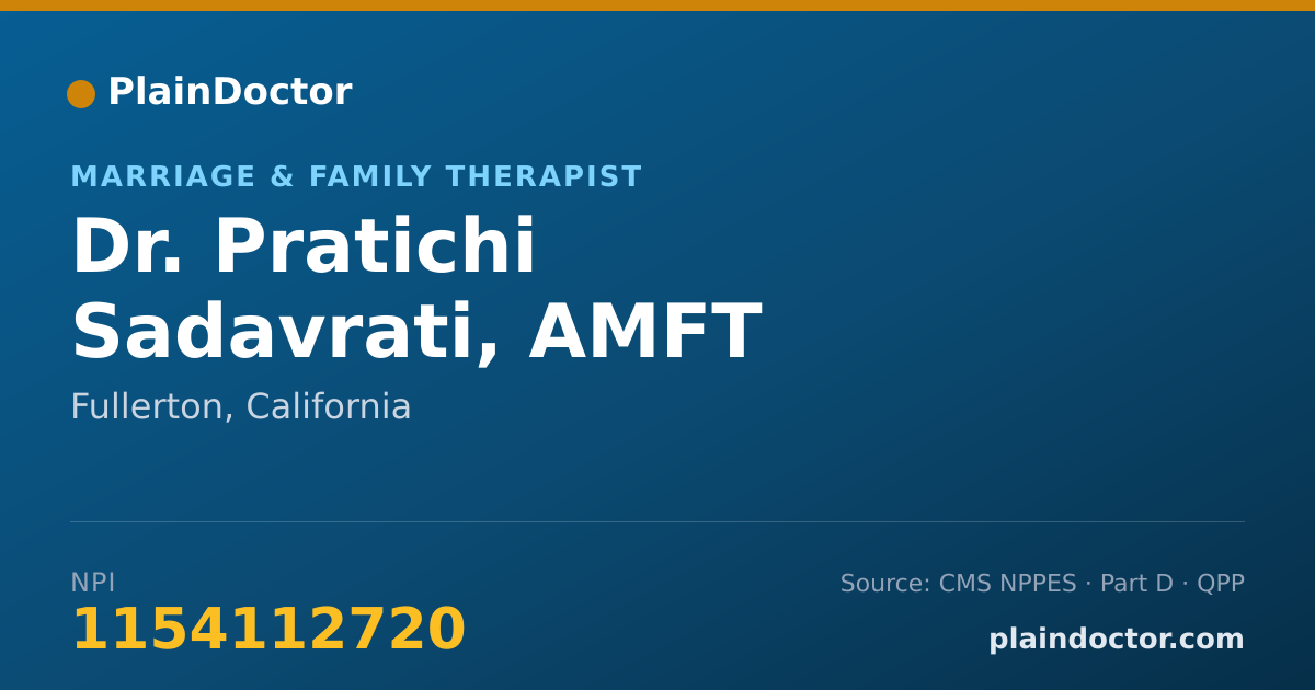 Shareable card for Pratichi Sadavrati, AMFT - Marriage & Family Therapist, Fullerton, CA
