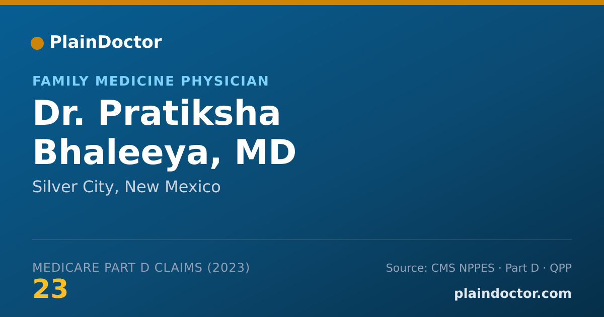 Shareable card for Pratiksha Bhaleeya, MD - Family Medicine Physician, Silver City, NM