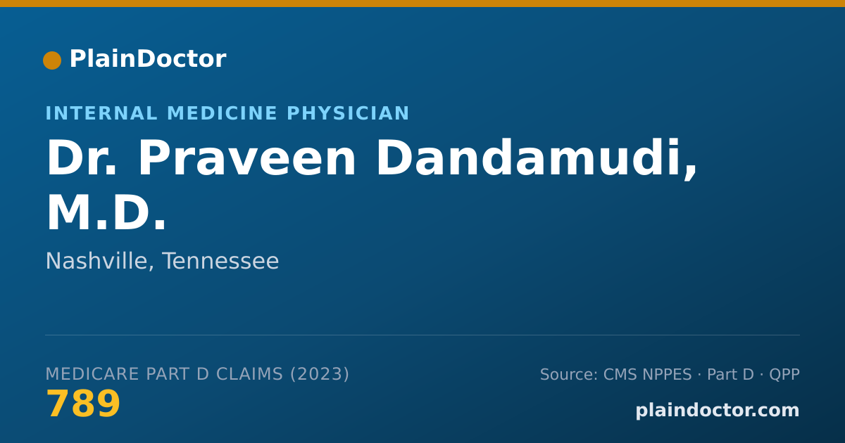 Shareable card for Praveen Dandamudi, M.D. - Internal Medicine Physician, Nashville, TN