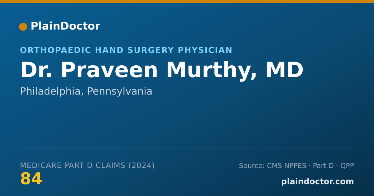 Shareable card for Praveen Murthy, MD - Orthopaedic Surgery Physician, Philadelphia, PA