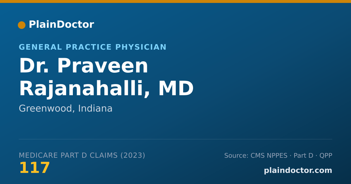 Shareable card for Praveen Rajanahalli, MD - General Practice Physician, Greenwood, IN