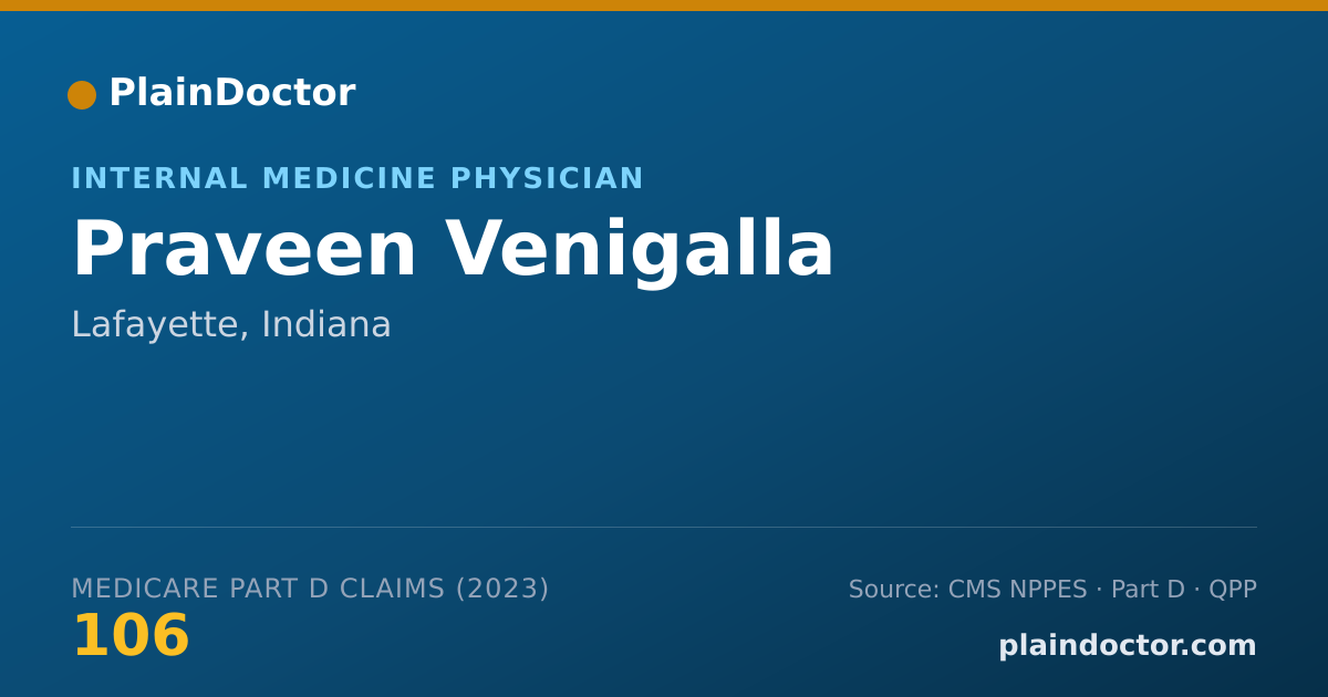 Shareable card for Praveen Venigalla - Internal Medicine Physician, Lafayette, IN