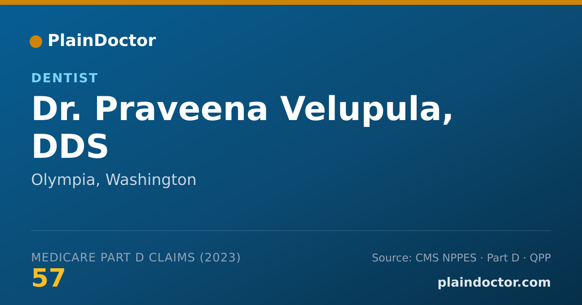 Shareable card for Praveena Velupula, DDS - Dentist, Olympia, WA