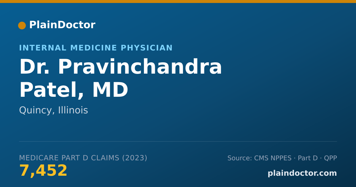Shareable card for Pravinchandra Patel, MD - Internal Medicine Physician, Quincy, IL
