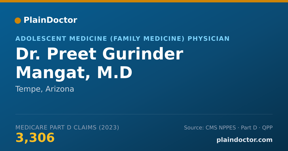 Shareable card for Preet Gurinder Mangat, M.D - Adolescent Medicine (Family Medicine) Physician, Tempe, AZ