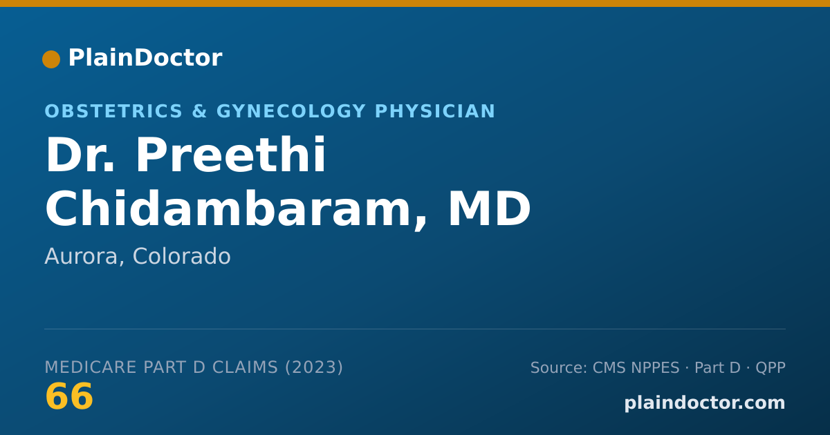 Shareable card for Preethi Chidambaram, MD - Obstetrics & Gynecology Physician, Aurora, CO