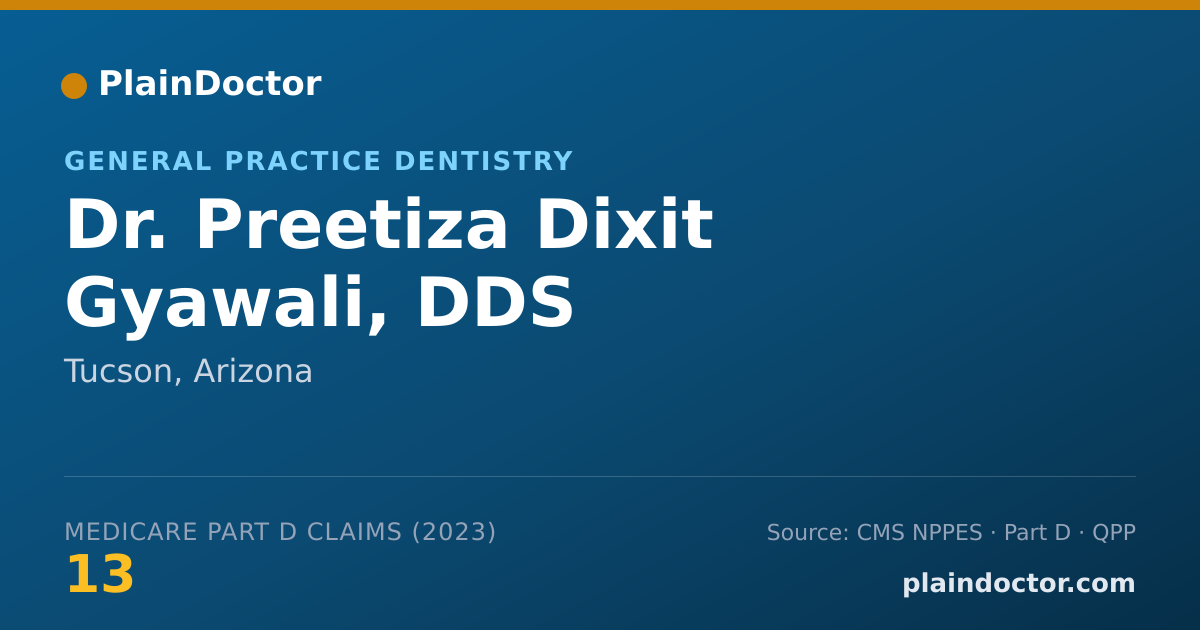 Shareable card for Preetiza Dixit Gyawali, DDS - General Practice Dentistry, Tucson, AZ