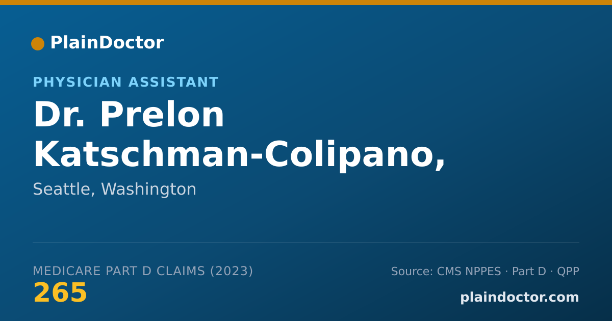 Shareable card for Prelon Katschman-Colipano, PA-C - Physician Assistant, Seattle, WA