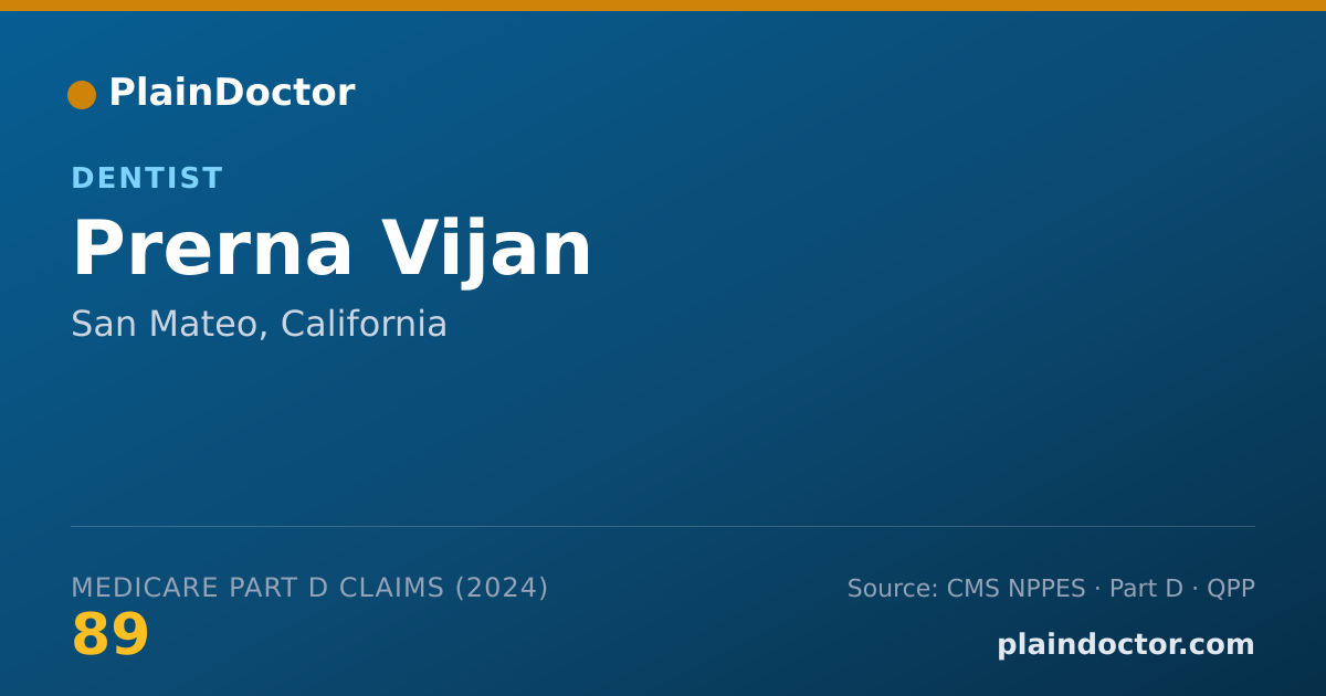 Shareable card for Prerna Vijan - Dentist, San Mateo, CA