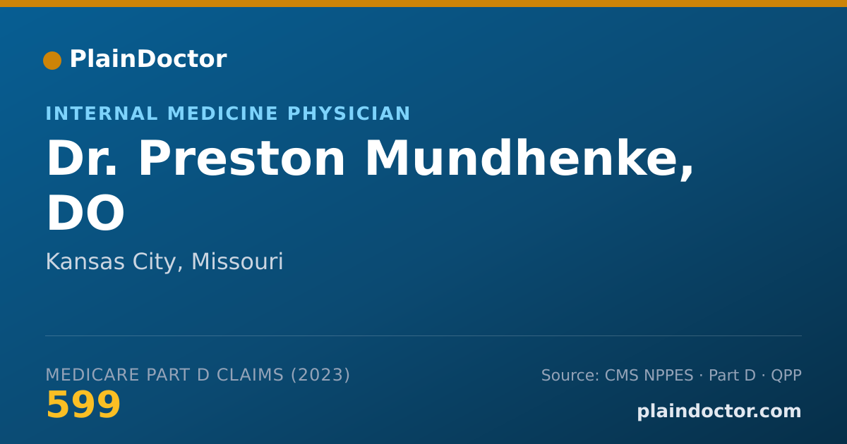 Shareable card for Preston Mundhenke, DO - Internal Medicine Physician, Kansas City, MO