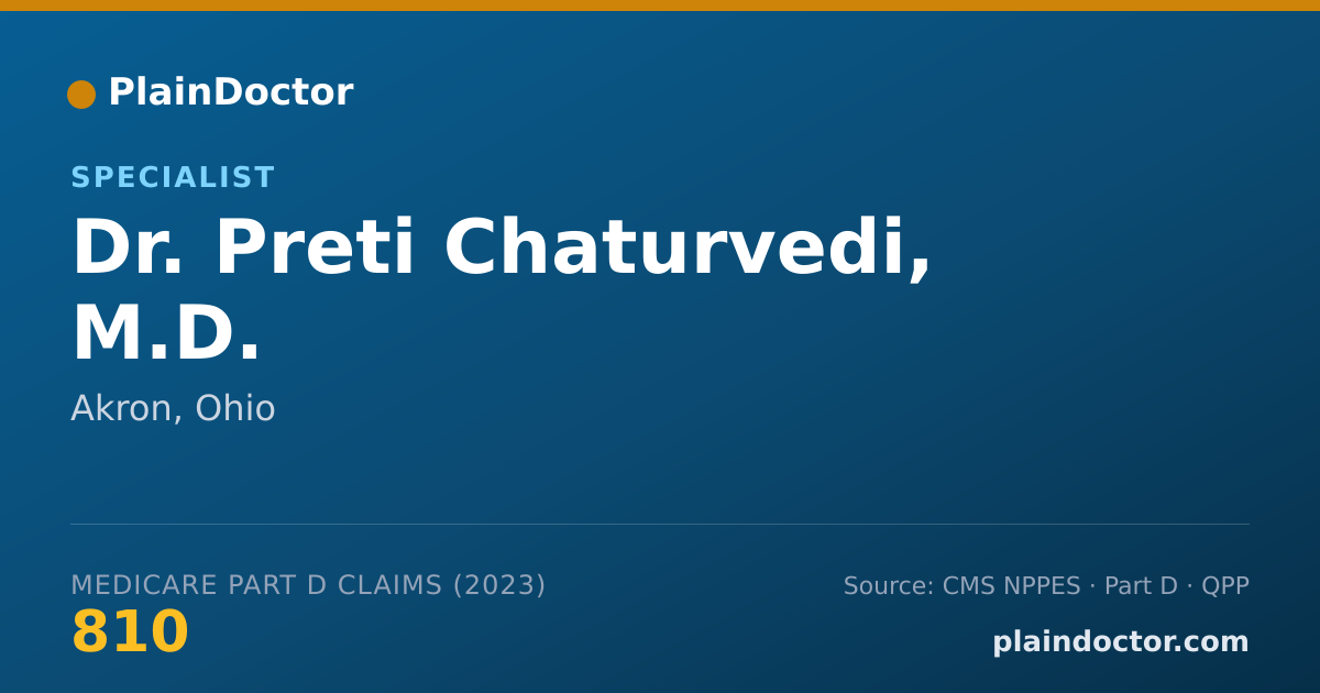 Shareable card for Preti Chaturvedi, M.D. - Specialist, Akron, OH