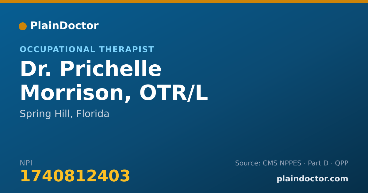 Shareable card for Prichelle Morrison, OTR/L - Occupational Therapist, Spring Hill, FL