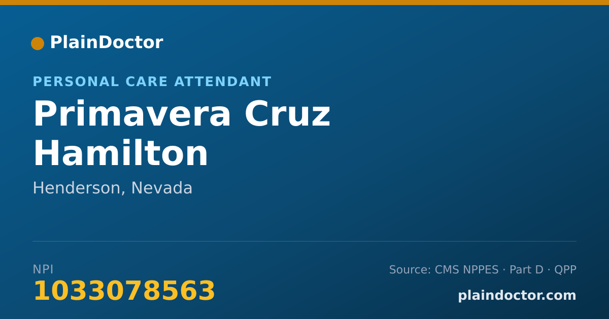 Shareable card for Primavera Cruz Hamilton - Personal Care Attendant, Henderson, NV