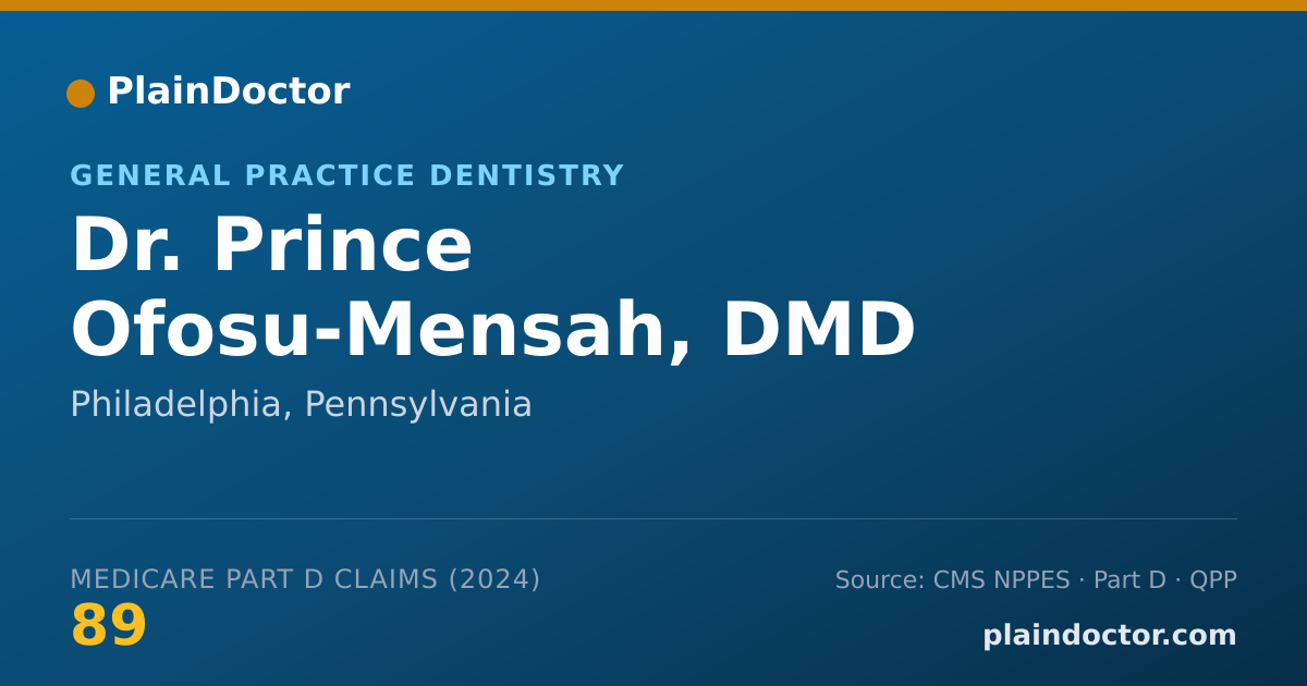 Shareable card for Prince Ofosu-Mensah, DMD - General Practice Dentistry, Philadelphia, PA