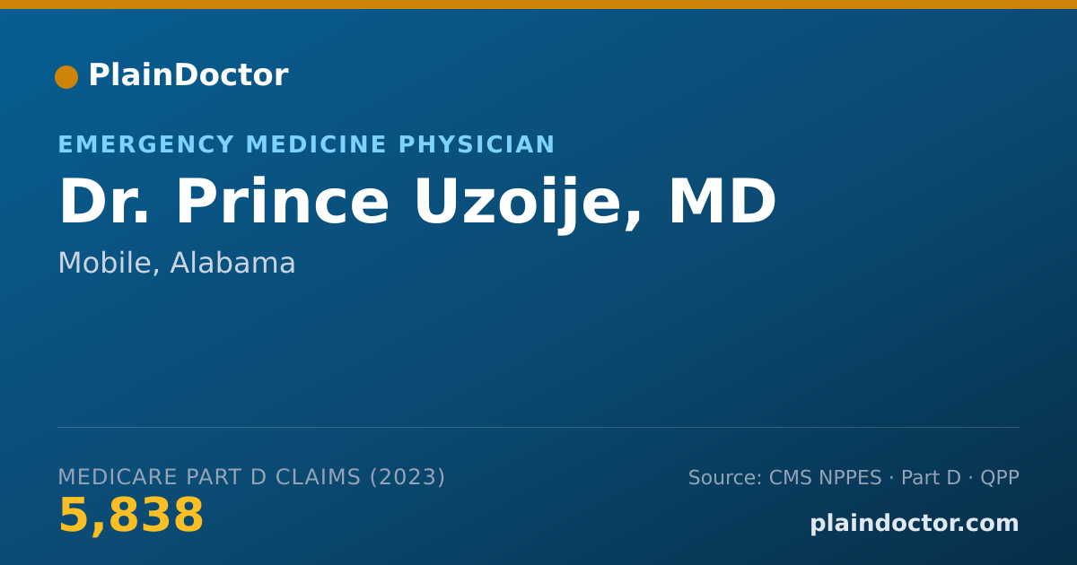 Shareable card for Prince Uzoije, MD - Emergency Medicine Physician, Mobile, AL
