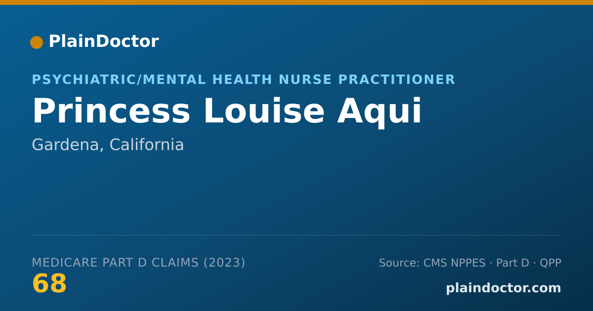 Shareable card for Princess Louise Aqui - Psychiatric/Mental Health Nurse Practitioner, Gardena, CA