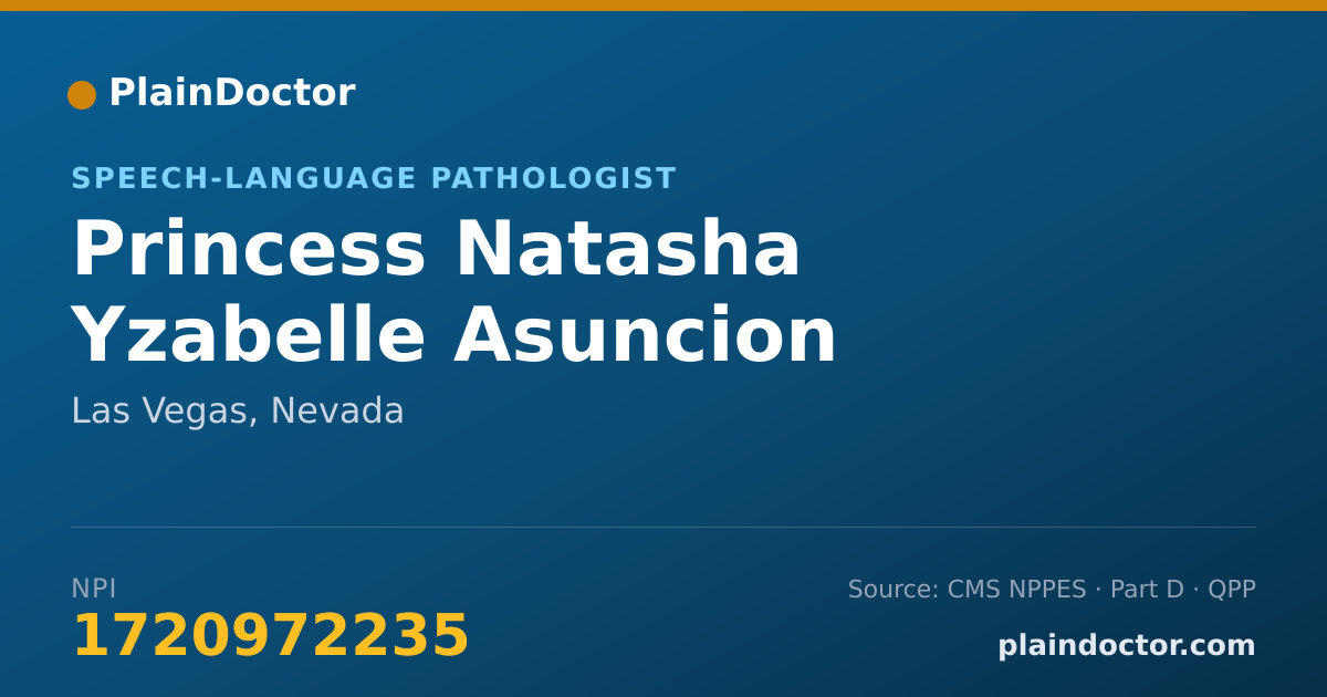 Shareable card for Princess Natasha Yzabelle Asuncion - Speech-Language Pathologist, Las Vegas, NV