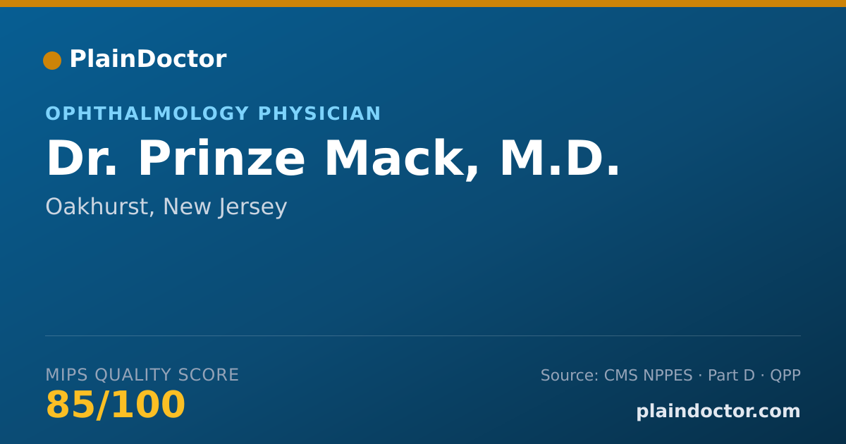 Shareable card for Prinze Mack, M.D. - Ophthalmology Physician, Oakhurst, NJ