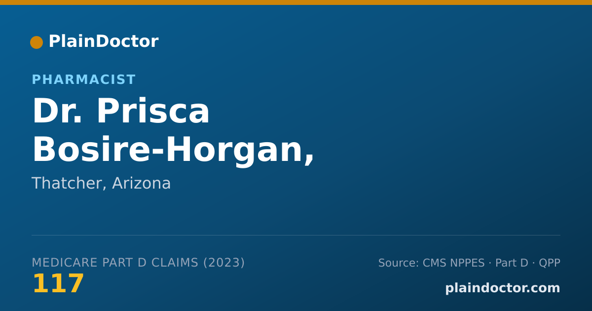 Shareable card for Prisca Bosire-Horgan, REGISTERED PHARMACIS - Pharmacist, Thatcher, AZ