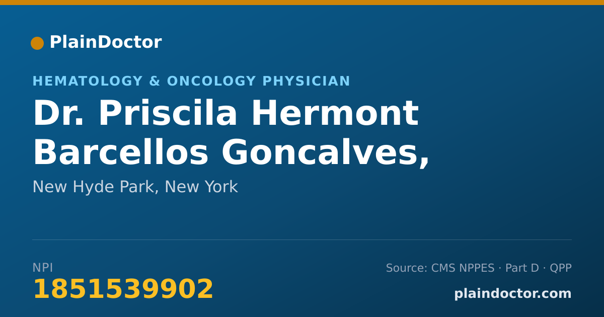 Shareable card for Priscila Hermont Barcellos Goncalves, M.D. - Hematology & Oncology Physician, New Hyde Park, NY