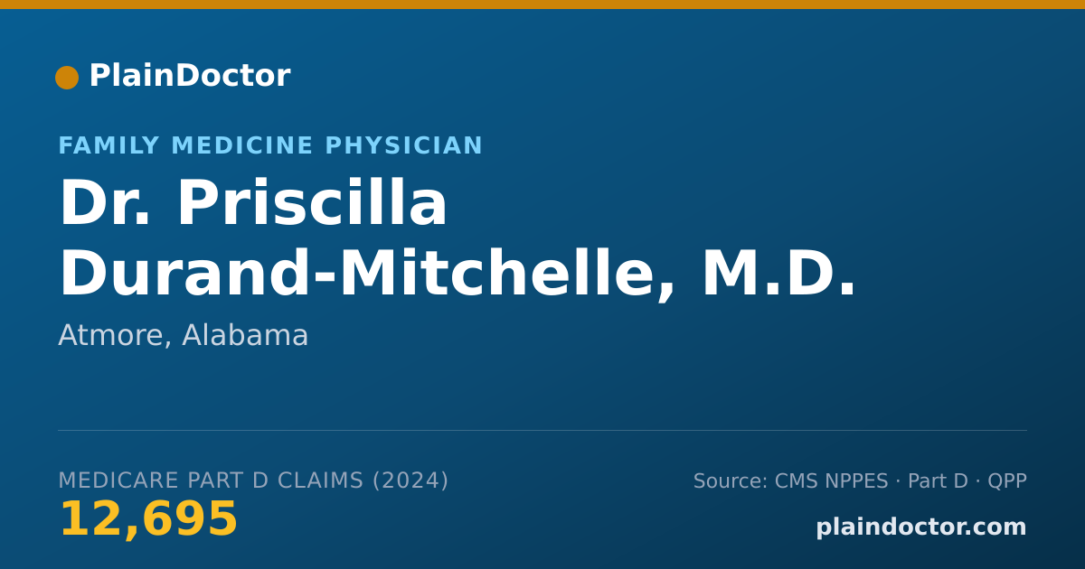 Shareable card for Priscilla Durand-Mitchelle, M.D. - Family Medicine Physician, Atmore, AL