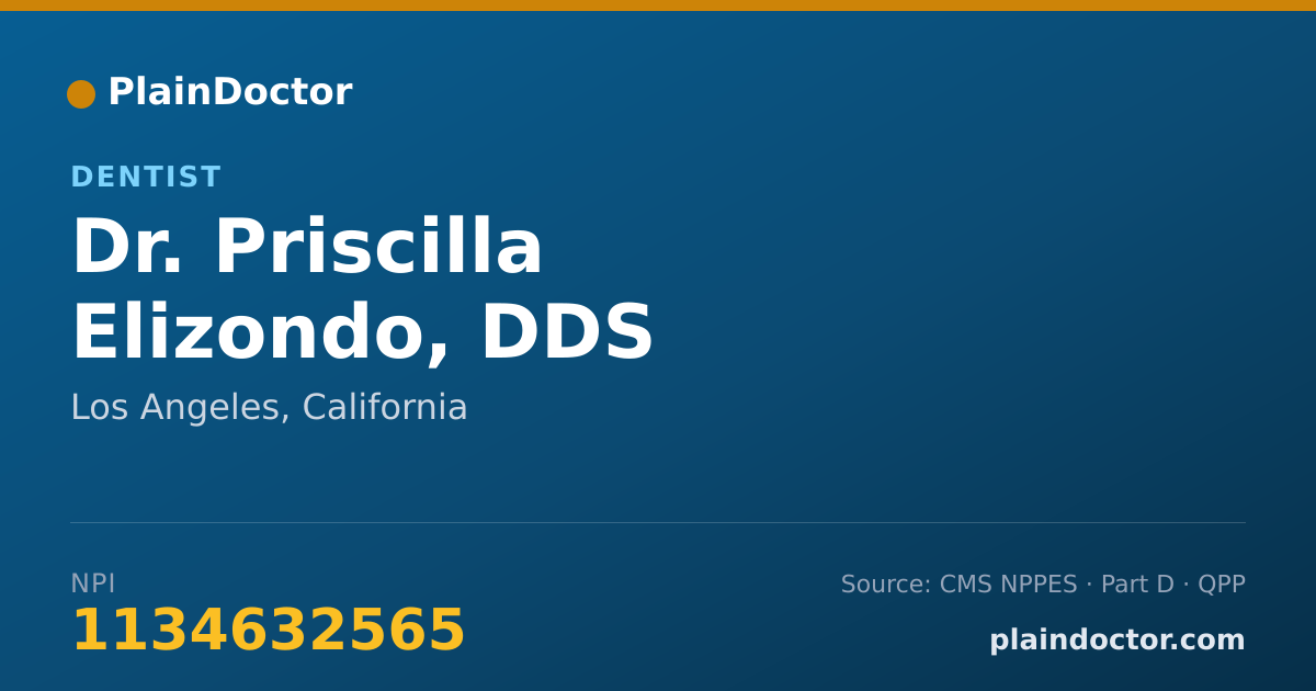 Shareable card for Priscilla Elizondo, DDS - Dentist, Los Angeles, CA