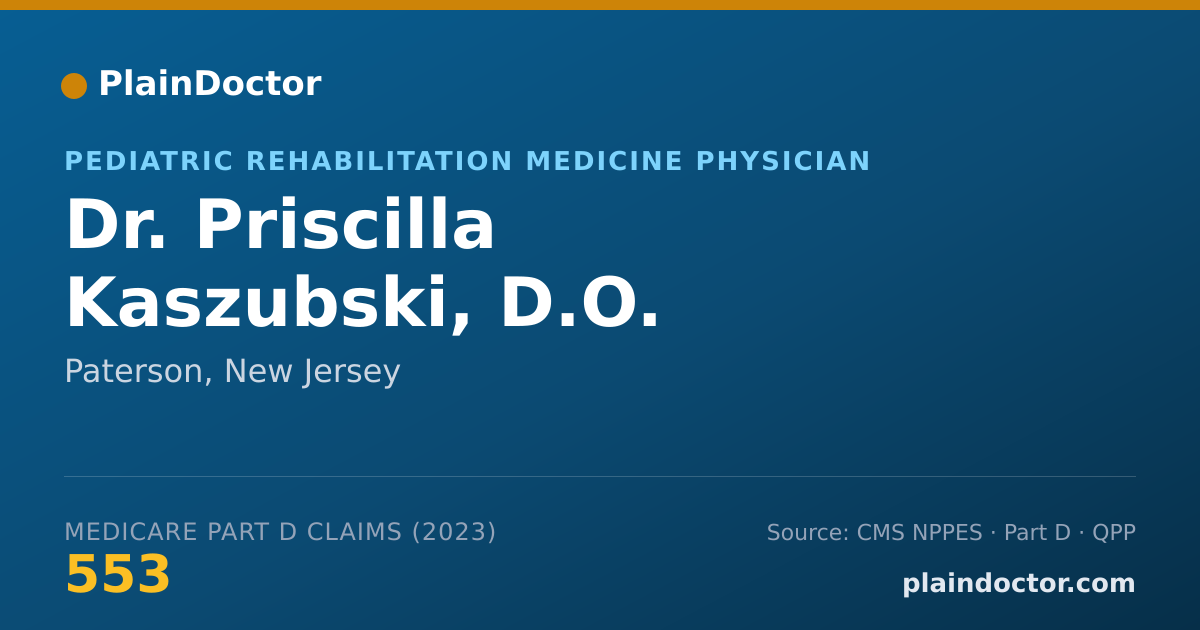 Shareable card for Priscilla Kaszubski, D.O. - Pediatric Rehabilitation Medicine Physician, Paterson, NJ