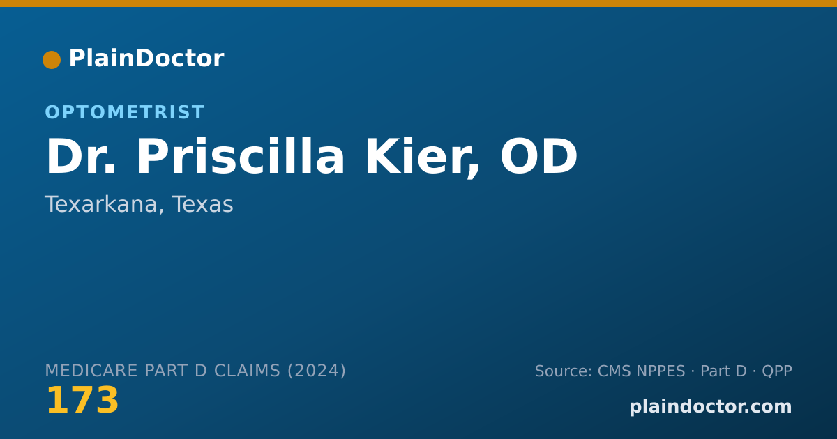 Shareable card for Priscilla Kier, OD - Optometrist, Texarkana, TX