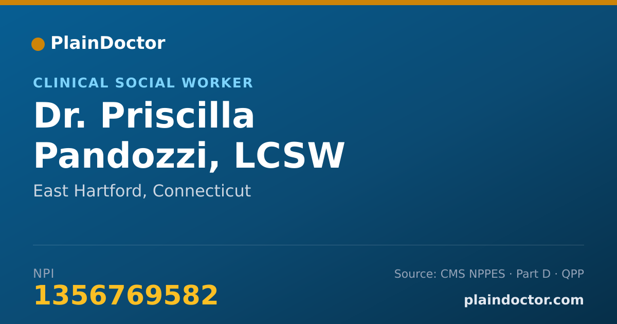 Shareable card for Priscilla Pandozzi, LCSW - Clinical Social Worker, East Hartford, CT