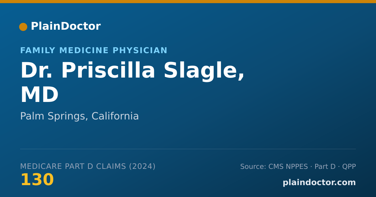 Shareable card for Priscilla Slagle, MD - Family Medicine Physician, Palm Springs, CA