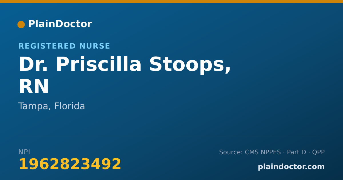 Shareable card for Priscilla Stoops, RN - Registered Nurse, Tampa, FL