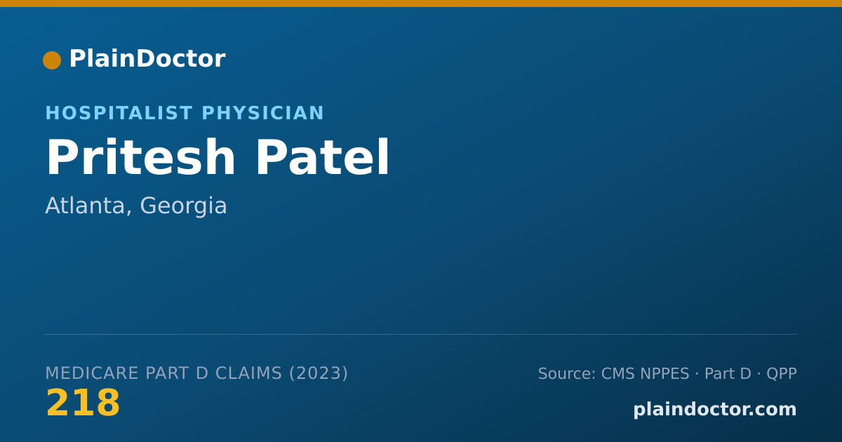 Shareable card for Pritesh Patel - Hospitalist Physician, Atlanta, GA