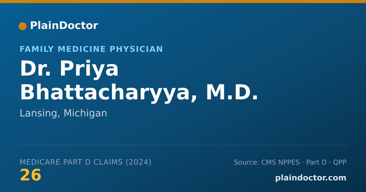 Shareable card for Priya Bhattacharyya, M.D. - Family Medicine Physician, Lansing, MI