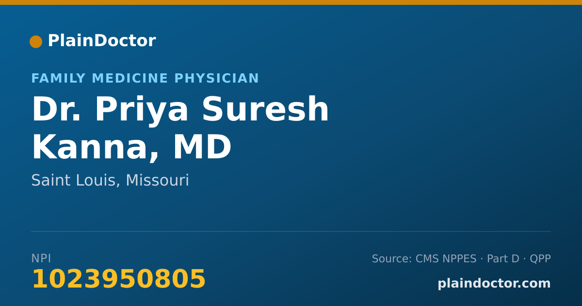 Shareable card for Priya Suresh Kanna, MD - Family Medicine Physician, Saint Louis, MO