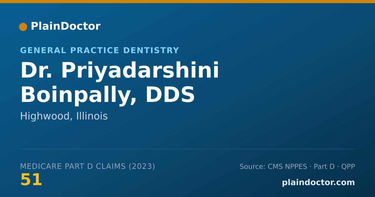Shareable card for Priyadarshini Boinpally, DDS - General Practice Dentistry, Highwood, IL