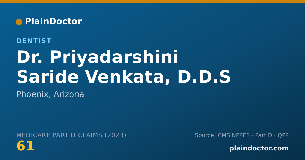 Shareable card for Priyadarshini Saride Venkata, D.D.S - Dentist, Phoenix, AZ