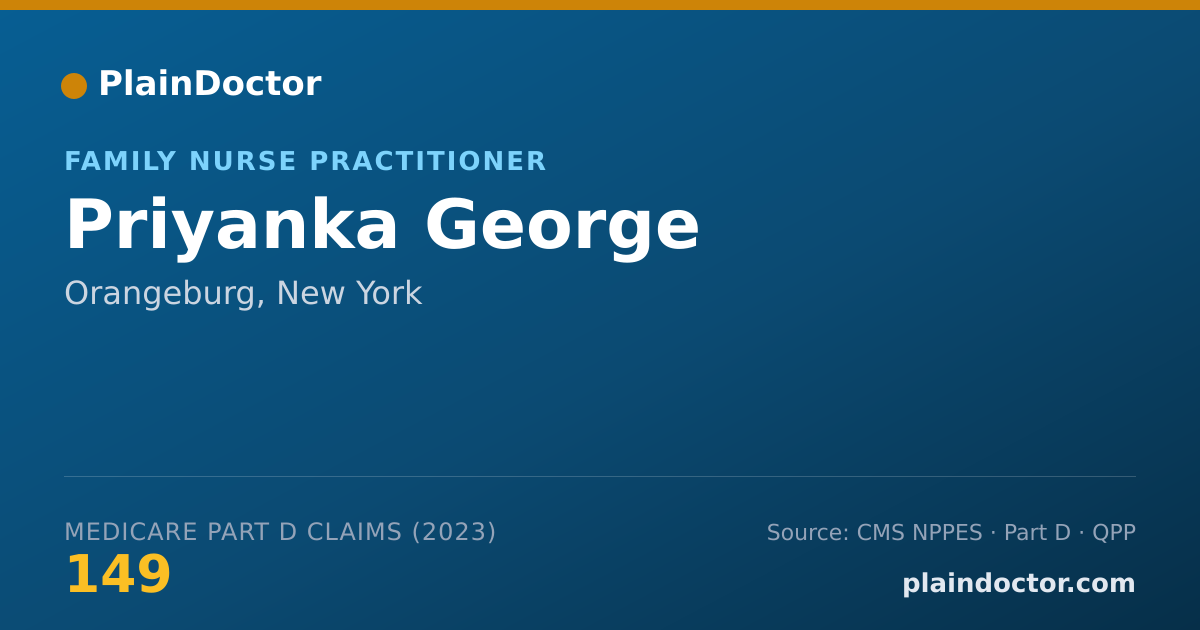 Shareable card for Priyanka George - Family Nurse Practitioner, Orangeburg, NY