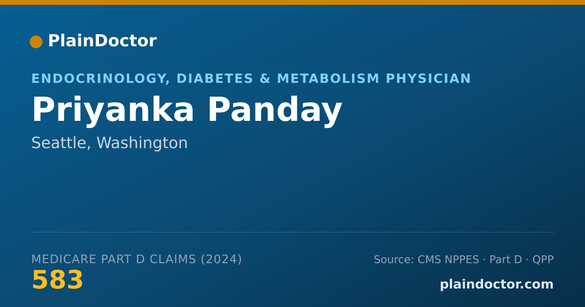 Shareable card for Priyanka Panday - Endocrinology, Diabetes & Metabolism Physician, Seattle, WA