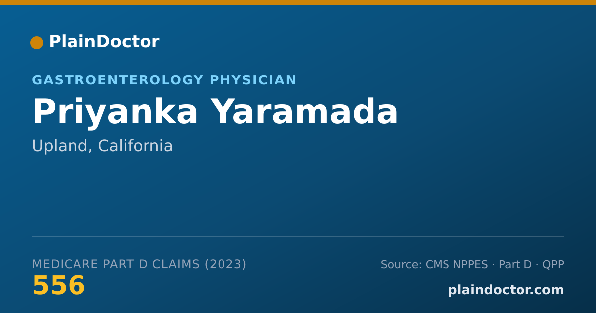 Shareable card for Priyanka Yaramada - Gastroenterology Physician, Upland, CA