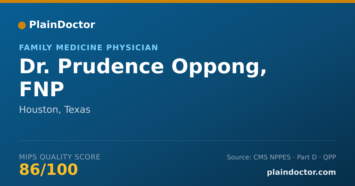 Shareable card for Prudence Oppong, FNP - Family Medicine Physician, Houston, TX