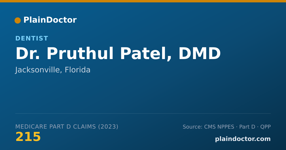 Shareable card for Pruthul Patel, DMD - Dentist, Jacksonville, FL