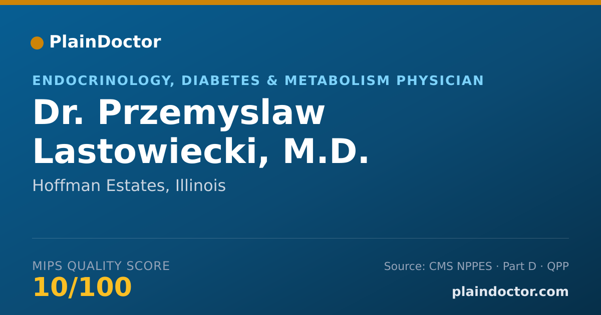 Shareable card for Przemyslaw Lastowiecki, M.D. - Endocrinology, Diabetes & Metabolism Physician, Hoffman Estates, IL
