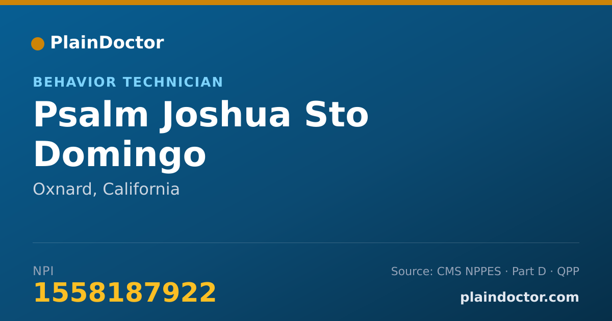 Shareable card for Psalm Joshua Sto Domingo - Behavior Technician, Oxnard, CA