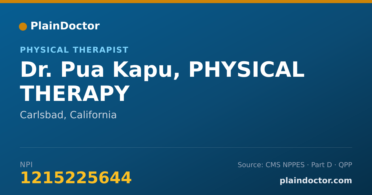 Shareable card for Pua Kapu, PHYSICAL  THERAPY - Physical Therapist, Carlsbad, CA