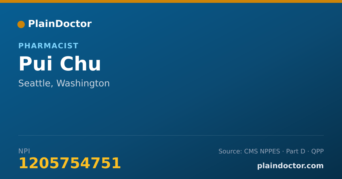 Shareable card for Pui Chu - Pharmacist, Seattle, WA